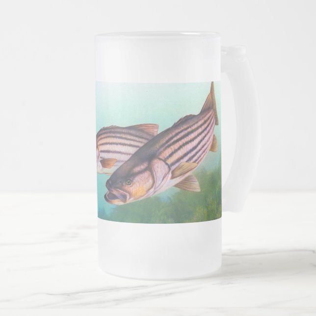 Taza De Cristal Esmerilado Bass rayado Natación (Anverso derecho)