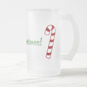 Taza De Cristal Esmerilado Bastones de caramelo
