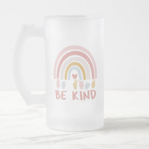 Taza De Cristal Esmerilado Be Kind ASL III - Lenguaje Rótulo americano