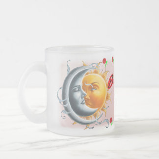 Taza De Cristal Esmerilado Be my Valentine said the Moon on a 