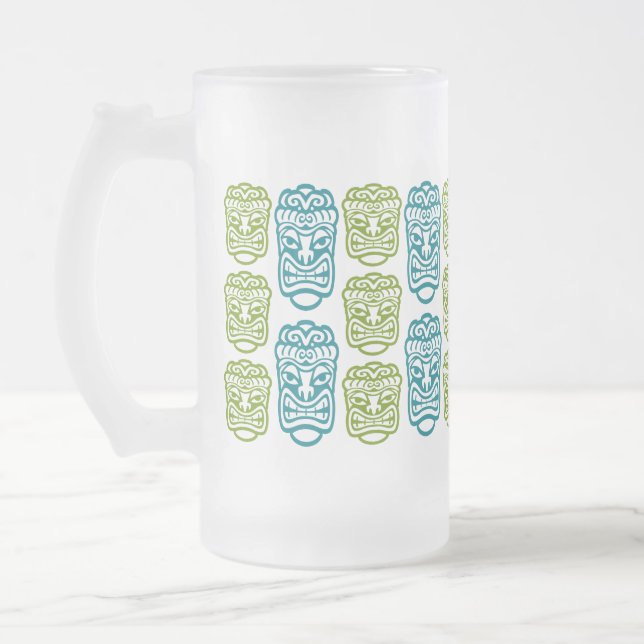 Taza De Cristal Esmerilado Beach Bar Fiesta Retro Tiki (Izquierda)