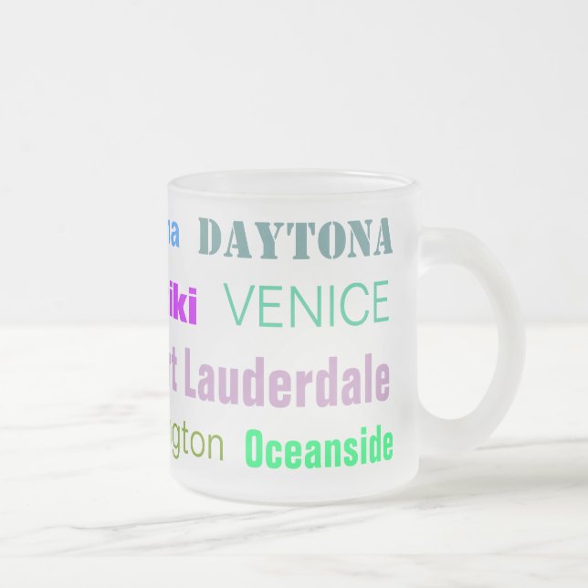 Taza De Cristal Esmerilado BEACHES mug (vidrio esmerilado) (Derecha)