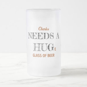 Taza De Cristal Esmerilado Bear Enorme Beer Stein