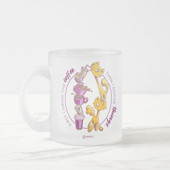 Taza De Cristal Esmerilado Beba el café, haz las cosas (Izquierda)