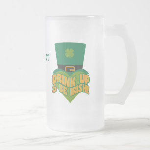 Taza De Cristal Esmerilado "¡Beba y sé irlandés!"