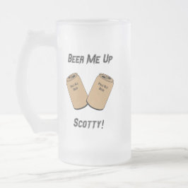 Taza De Cristal Esmerilado ¡Bebe, Scotty! Novedad de bar boda Groomsman