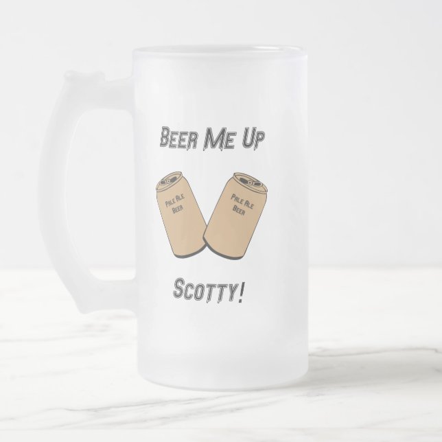 Taza De Cristal Esmerilado ¡Bebe, Scotty! Novedad de bar boda Groomsman (Izquierda)