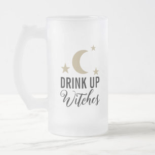 Taza De Cristal Esmerilado Beber brujas divertidas adorables diseño de luna y