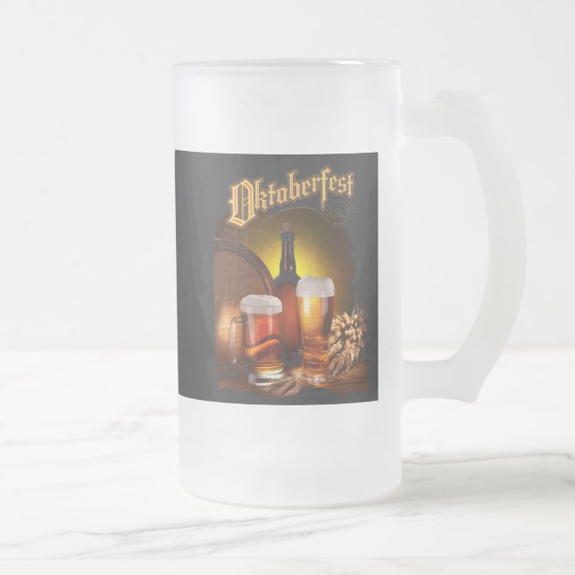 Taza De Cristal Esmerilado Bebida de cerveza de Oktoberfest veneciana (Derecha)