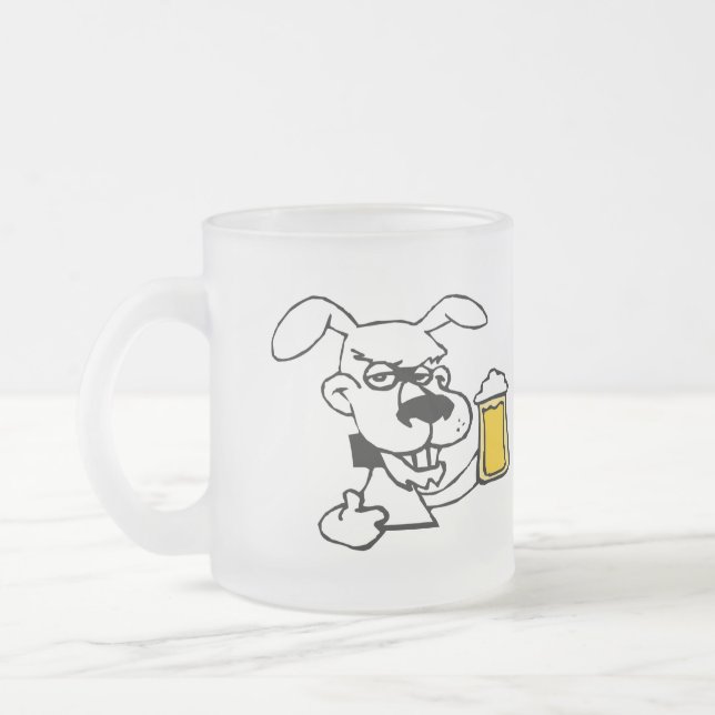 Taza De Cristal Esmerilado Bebida de perro (Izquierda)