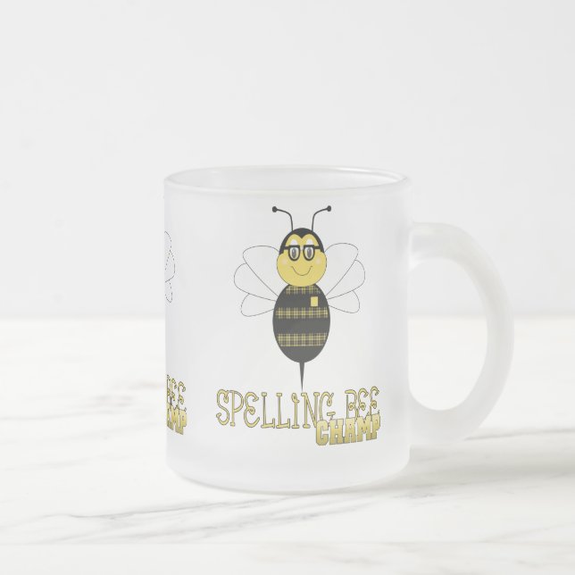 Taza De Cristal Esmerilado Bee Champ Spelling Mug (Derecha)