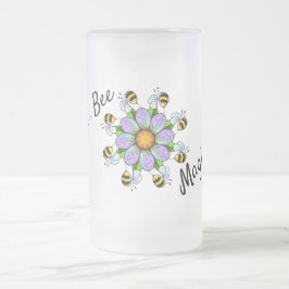 Taza De Cristal Esmerilado Bee Magical Frosted Mug 16oz