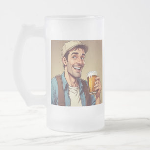 Taza De Cristal Esmerilado Beer Drinker