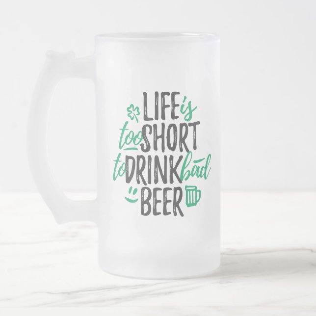 Taza De Cristal Esmerilado Beer Lover Mug (Izquierda)