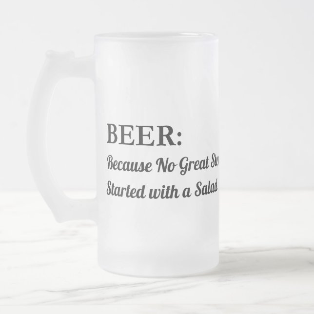 Taza De Cristal Esmerilado Beer Mug - Cita divertida Glass Stein (Izquierda)