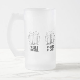 Taza De Cristal Esmerilado Beer Mugs Clinking Design
