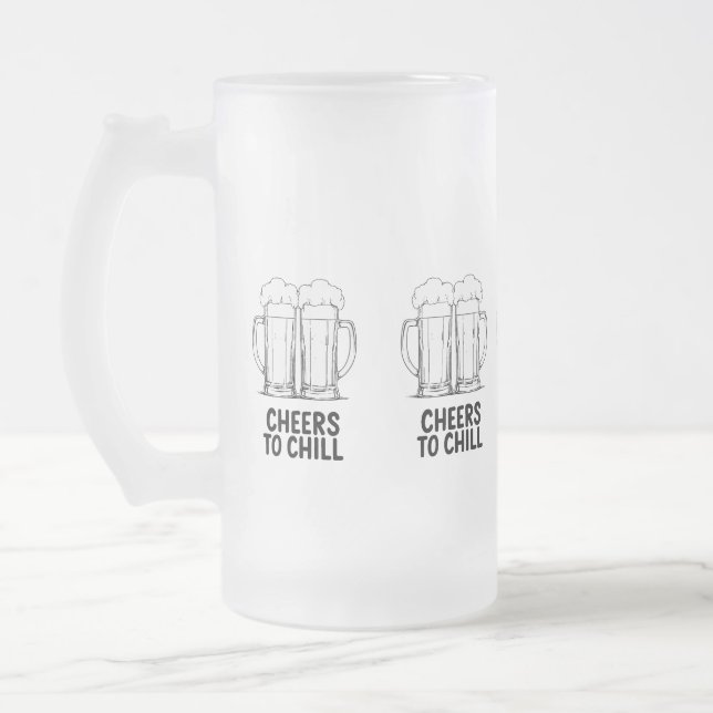 Taza De Cristal Esmerilado Beer Mugs Clinking Design (Izquierda)