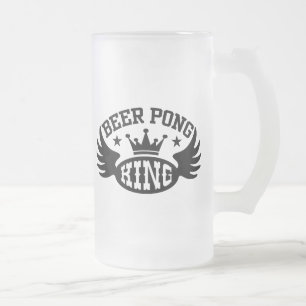 Taza De Cristal Esmerilado Beer Pong King