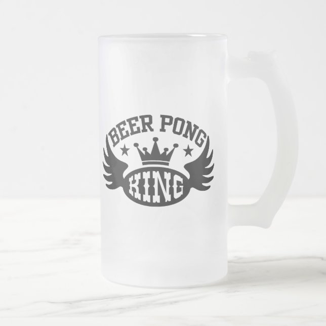 Taza De Cristal Esmerilado Beer Pong King (Derecha)