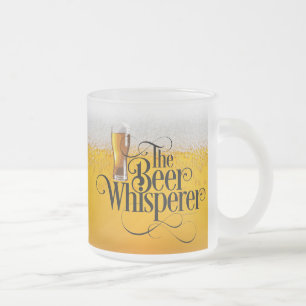 Taza De Cristal Esmerilado Beer Whisperer Frosted Glass Coffee Mug