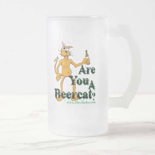 Taza De Cristal Esmerilado Beercat heló a Stein (Derecha)