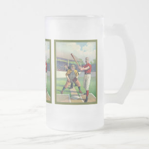 Taza De Cristal Esmerilado Béisbol 1895 del vintage