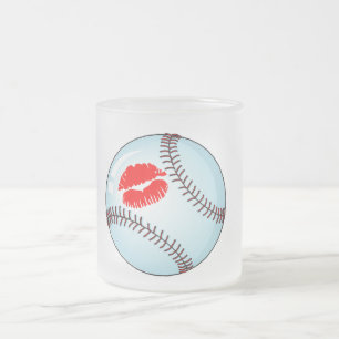 Taza De Cristal Esmerilado Béisbol (beso)