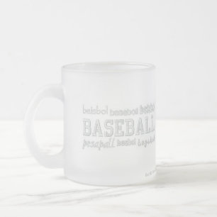 Taza De Cristal Esmerilado Béisbol en cualquier idioma