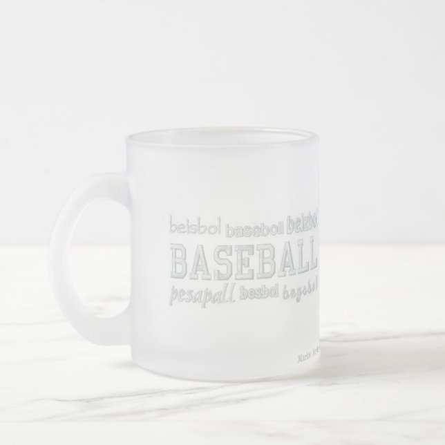 Taza De Cristal Esmerilado Béisbol en cualquier idioma (Izquierda)