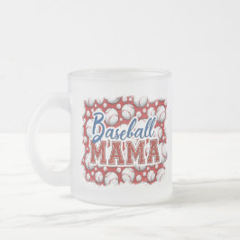 Taza De Cristal Esmerilado Béisbol Mamá Béisbol Tema Frosta Mug