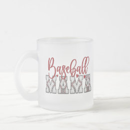 Taza De Cristal Esmerilado Béisbol Mama Frosted Mug