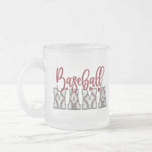 Taza De Cristal Esmerilado Béisbol Mama Frosted Mug
