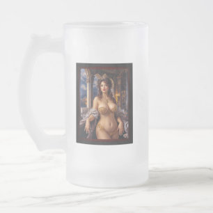 Taza De Cristal Esmerilado Belleza Opulenta Elegancia Regia Retrato por Xzend