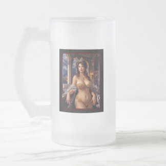 Taza De Cristal Esmerilado Belleza Opulenta Elegancia Regia Retrato por Xzend