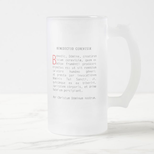 Taza De Cristal Esmerilado Bênção da cerveja (Derecha)
