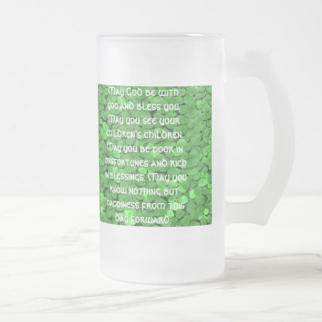 Taza De Cristal Esmerilado Bendición Boda irlandesa - Personalizada - Persona (Derecha)