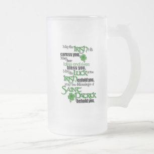 Taza De Cristal Esmerilado Bendición De San Patricio