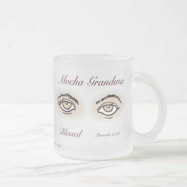 Taza De Cristal Esmerilado Bendito Día de la Madre Mocha (Derecha)