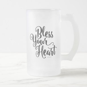 Taza De Cristal Esmerilado Bendito tu corazón asado de cerveza de vidrio