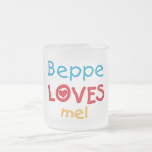 Taza De Cristal Esmerilado Beppe me ama camisetas y regalos