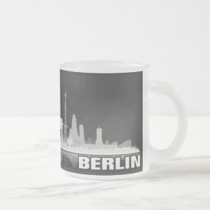 Taza De Cristal Esmerilado Berlín ciudad horizonte - taza, vaso, Mug/