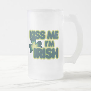 Taza De Cristal Esmerilado Bésame mi irlandés