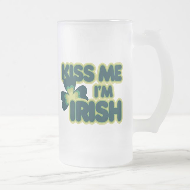 Taza De Cristal Esmerilado Bésame mi irlandés (Derecha)