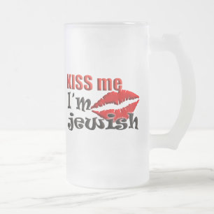 Taza De Cristal Esmerilado Bésame soy judío