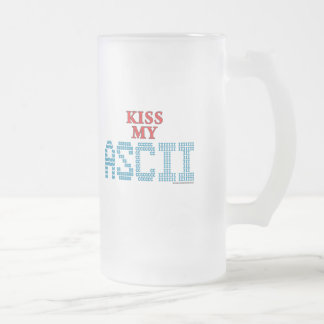 Taza De Cristal Esmerilado Bese mi ASCII