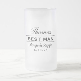 Taza De Cristal Esmerilado BEST MAN WEDDING PARTY FROSTED MUG (16 oz)