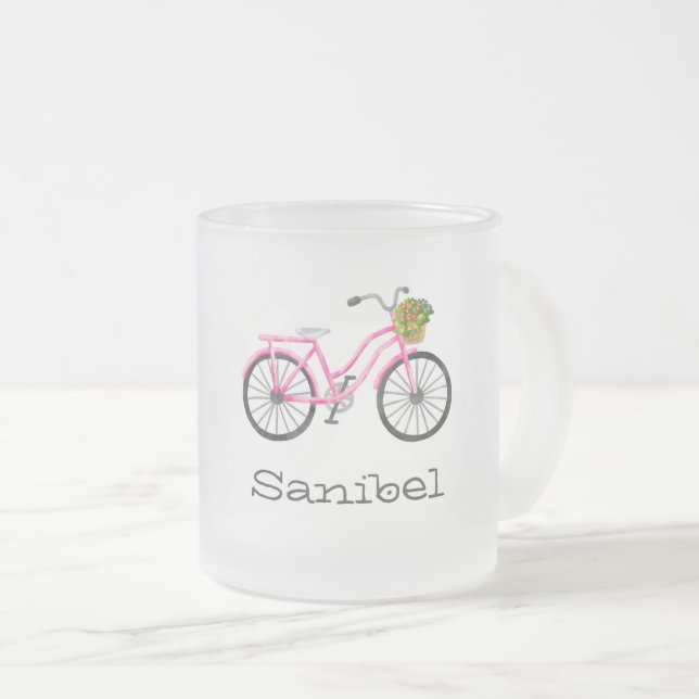 Taza De Cristal Esmerilado Bicci Rosa Flower Basket LOCation Summer Fun (Anverso derecho)