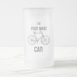 Taza De Cristal Esmerilado Bicicleta: Coche de pobre hombre