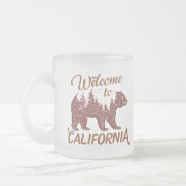 Taza De Cristal Esmerilado Bienvenidos a California Bear Forest