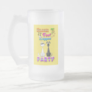 Taza De Cristal Esmerilado Bienvenidos A Cuatro Fiestas Legales